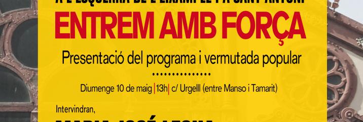 Presentació del programa i vermutada popular: diumenge 10 de maig a Sant Antoni.